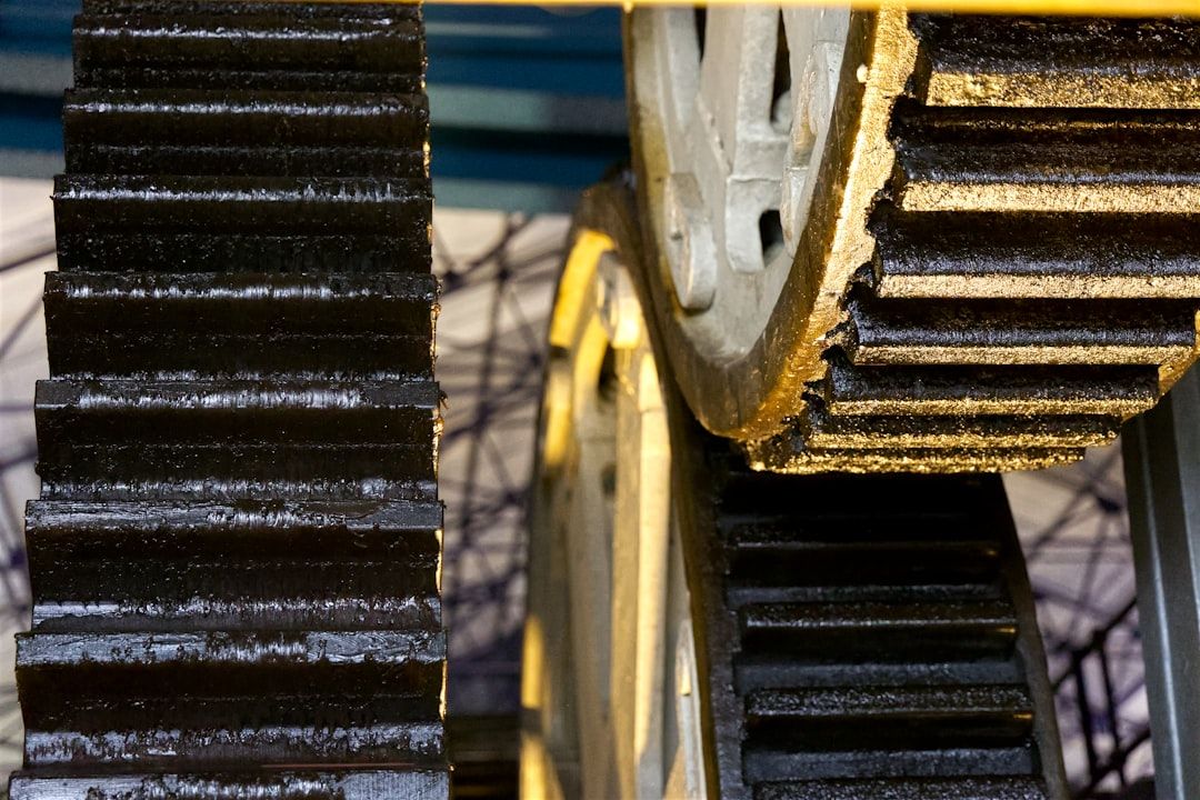 Industrial gears coated in lubricating grease