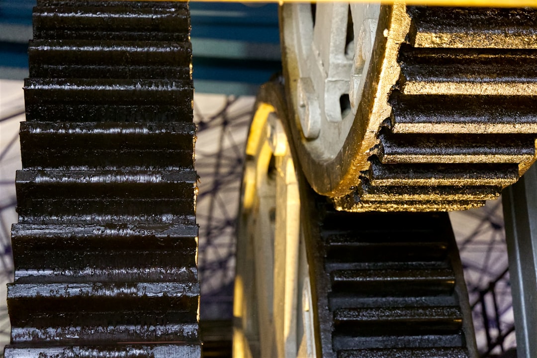 Industrial gears coated in lubricating grease