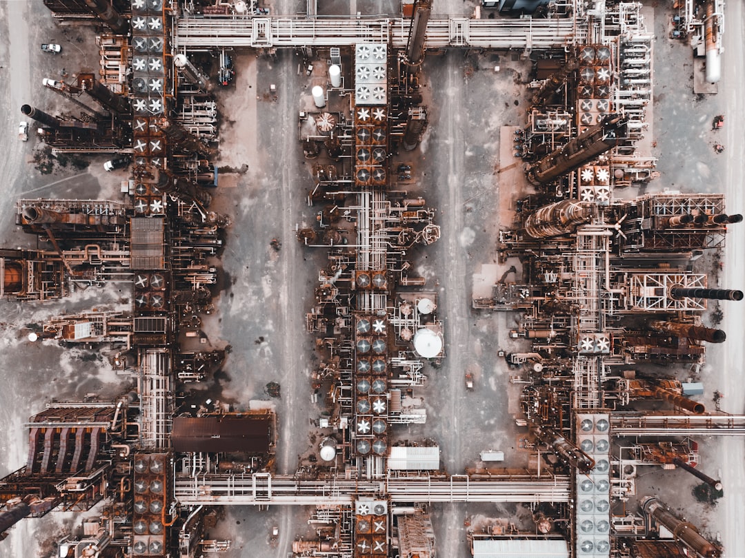 Industrial storage and process operations seen from above